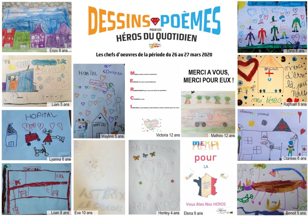 Un dessin, un poème pour ces héros du quotidien: Premier pêle-mêle